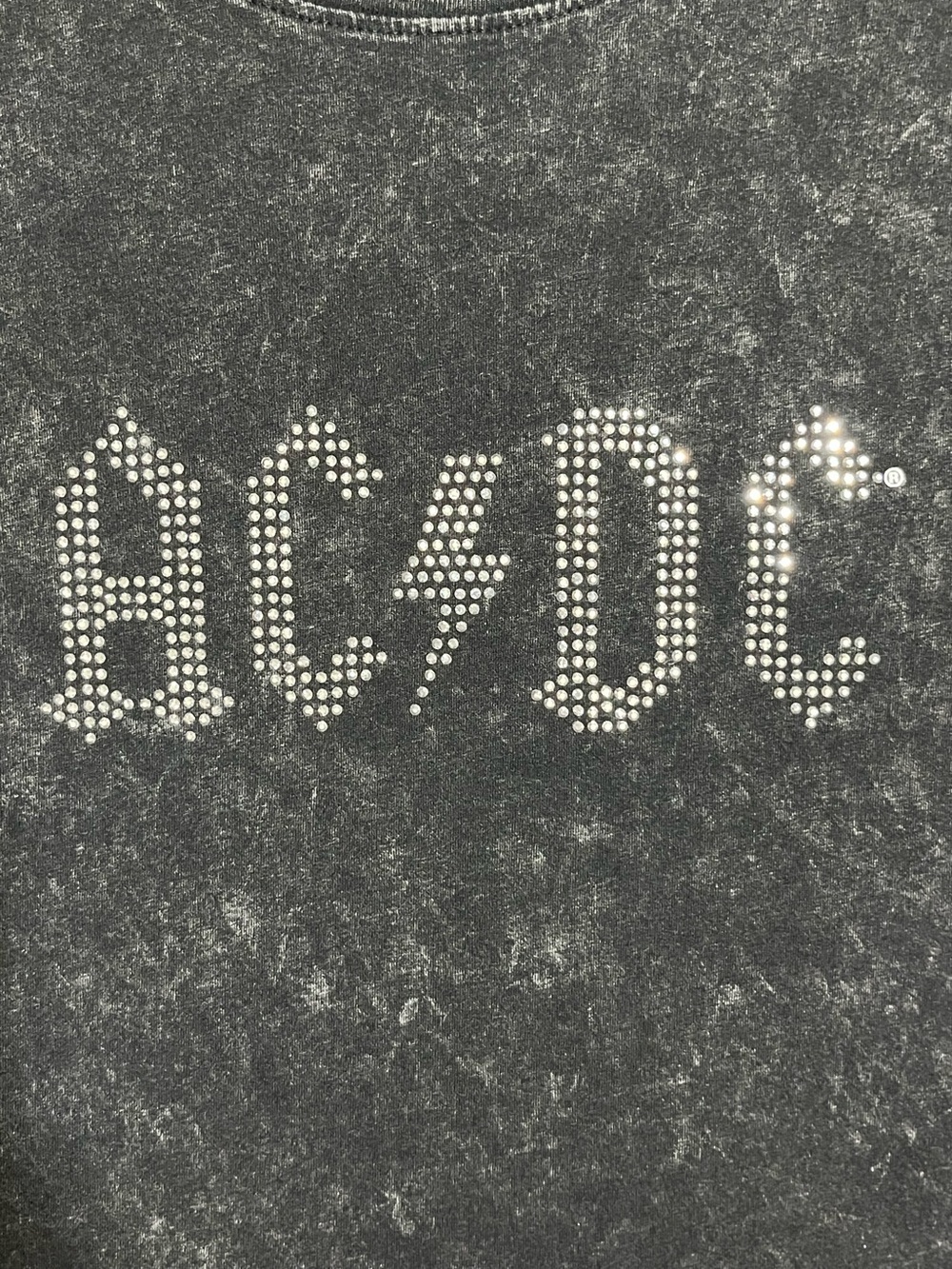 AC/DC Black Rhinestone Logo Tee - Picture 2 of 6